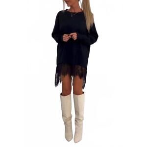 NEW ROSA CLOTHING women's chantilly dress in black